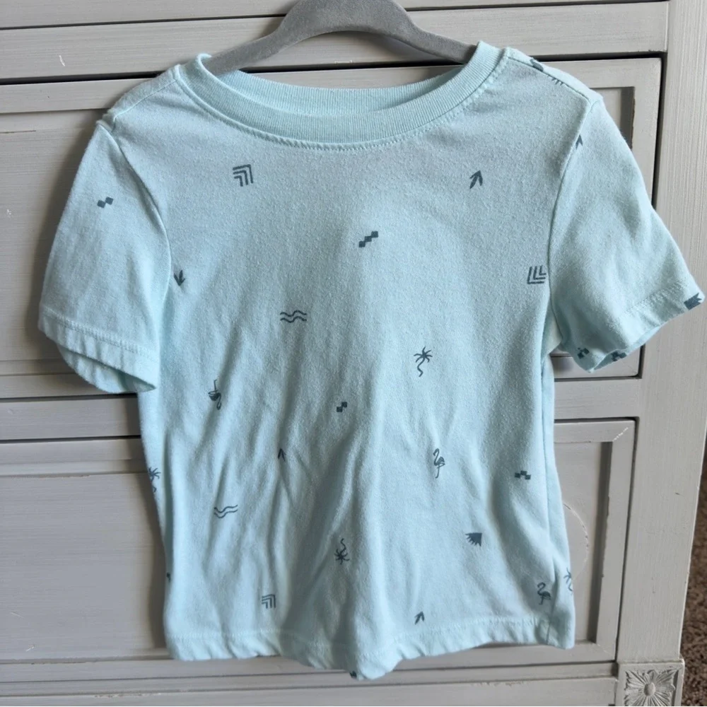 Old Navy Aqua Toddler Kids Tee with Abstract Patterns 3T